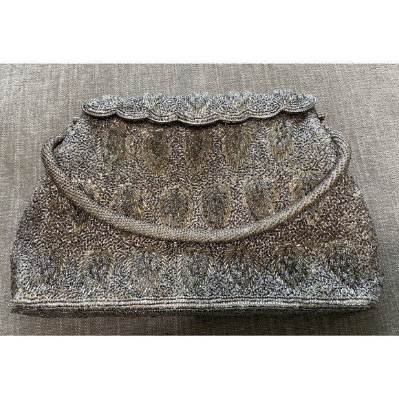 Vtg Beaded Purse Handmade in Hong Kong Evening Bag Wedding Party Prom Clutch - Picture 13 of 16